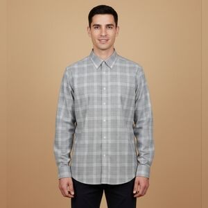 $85 Calvin Klein Mens STEEL Regular-Fit Non-Iron Stretch Shirt